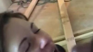 The writing on her shirt is distracting