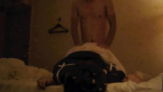 港女著住校服被推車