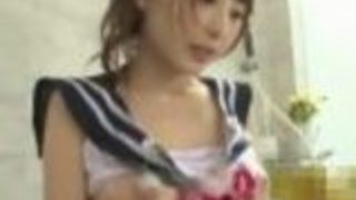 【九重かんな】セーラー水着の風俗嬢が泡洗体でフェラやパイズリのあと、前後からチ○ポを突かれて悶えるSEX